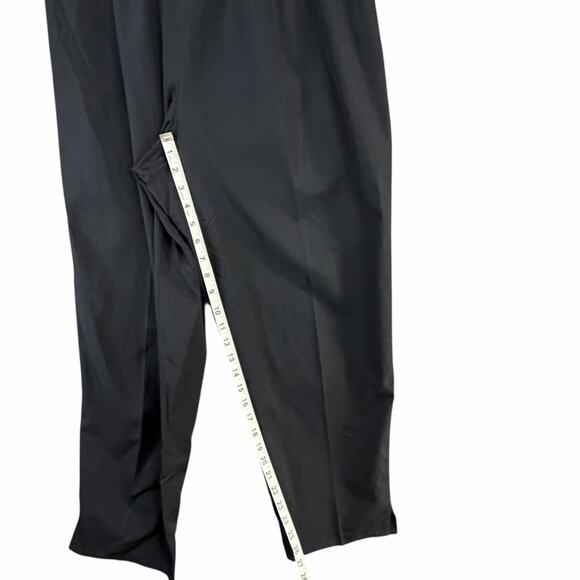 Shamask Pants Women 16 Black Viscose Cotton Pull On Ankle Split Hem Minimalist - Picture 7 of 12